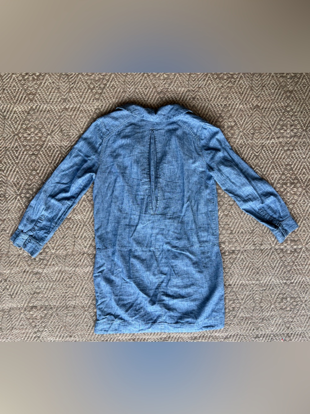 Free People Done Up in Denim Chambray Dress Womens M/L Blue Linen Boho - Picture 11 of 11